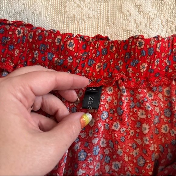 Zesica floral drawstring waist boho maxi skirt - Picture 3 of 11